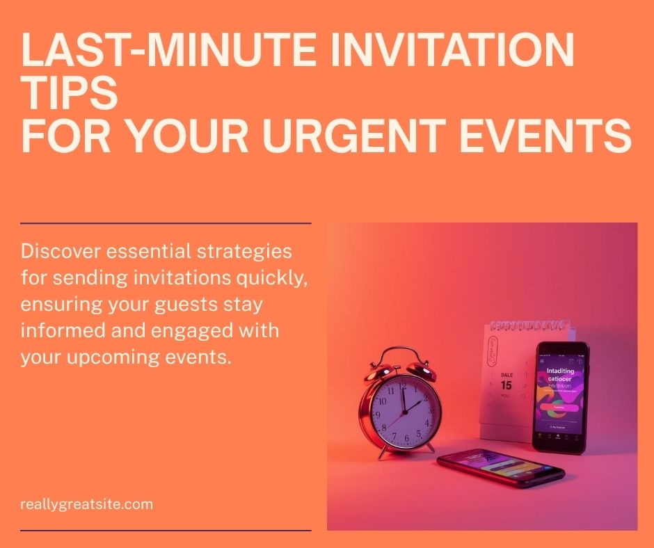 Phone displaying a last-minute digital invitation being sent quickly