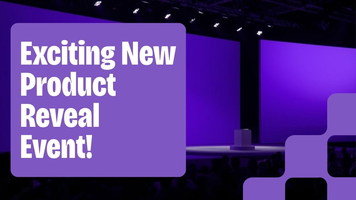 Sleek black product launch invitation with bold white typography and premium minimal design