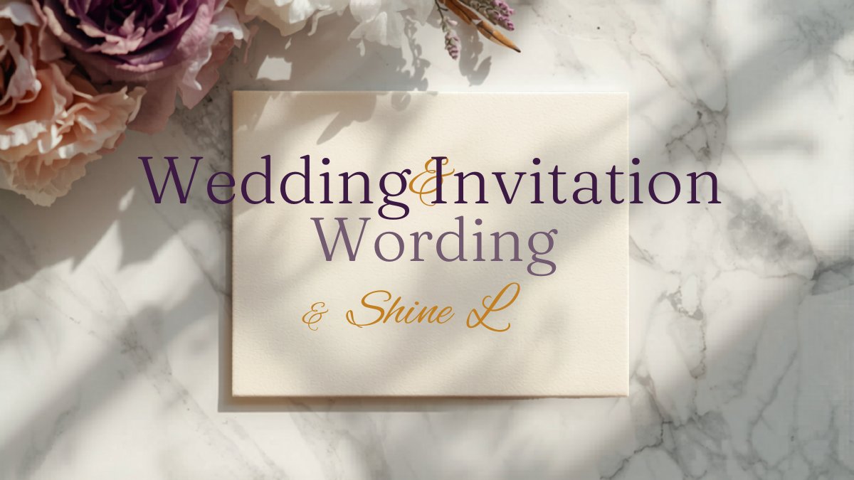 Elegant wedding invitation card with gold calligraphy on cream paper