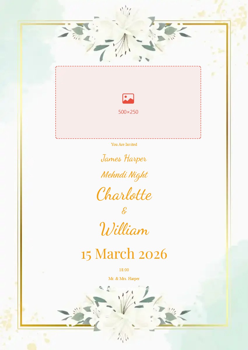 Mehndi Night Henna Invitation digital invitation template, free on Feierpost