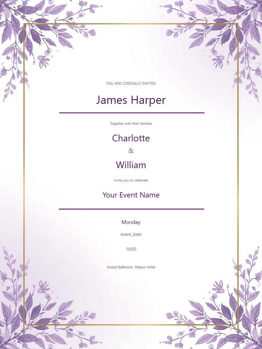 Engagement Party digital invitation template, free on Feierpost
