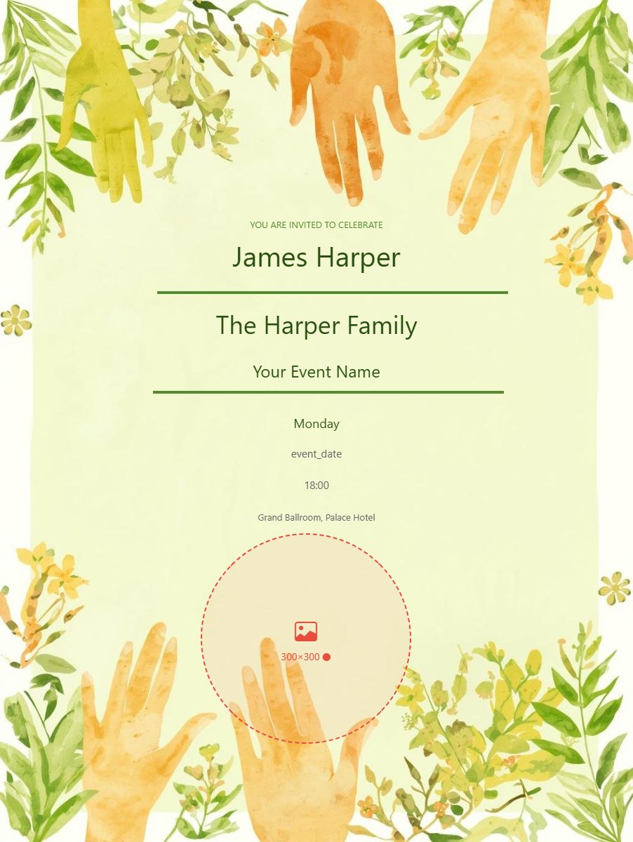 Community Event digital invitation template, free on Feierpost