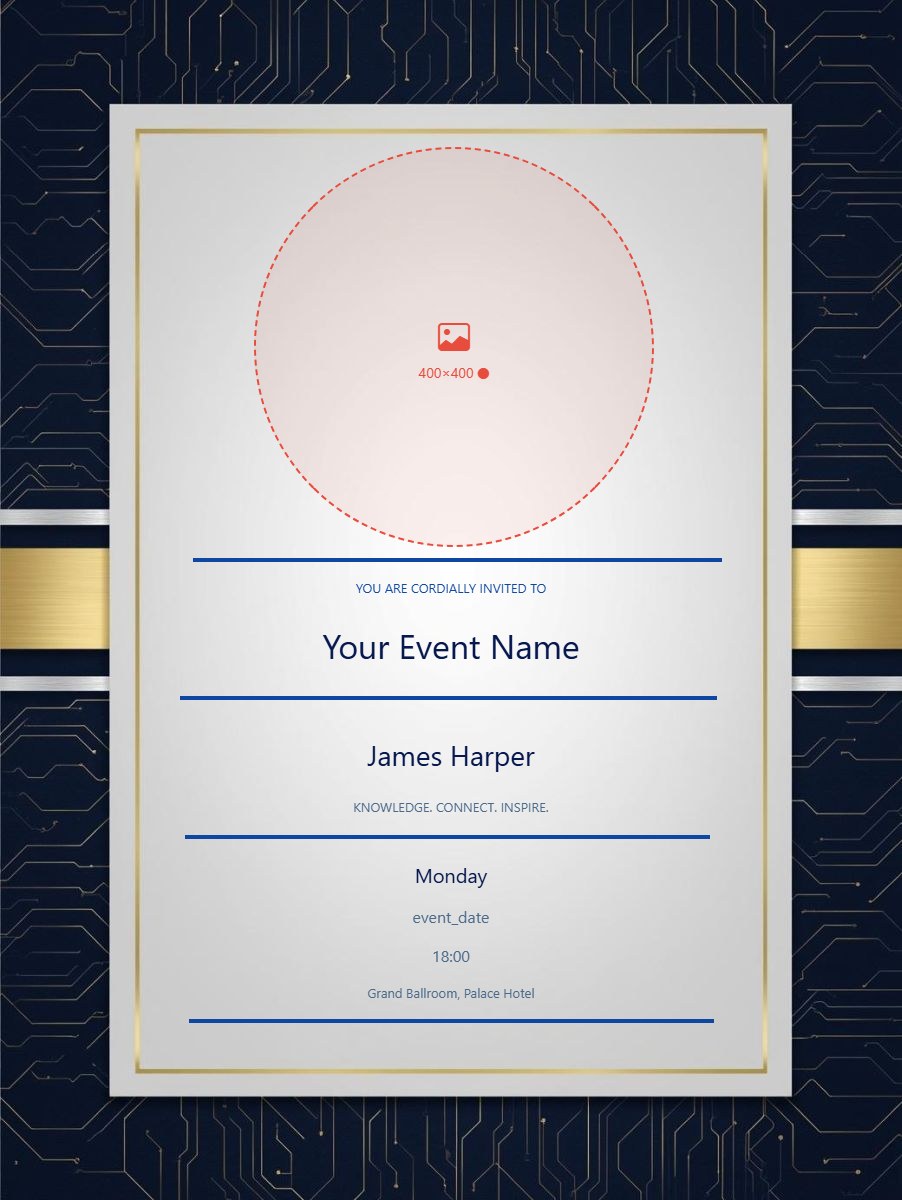 Conference digital invitation template, free on Feierpost