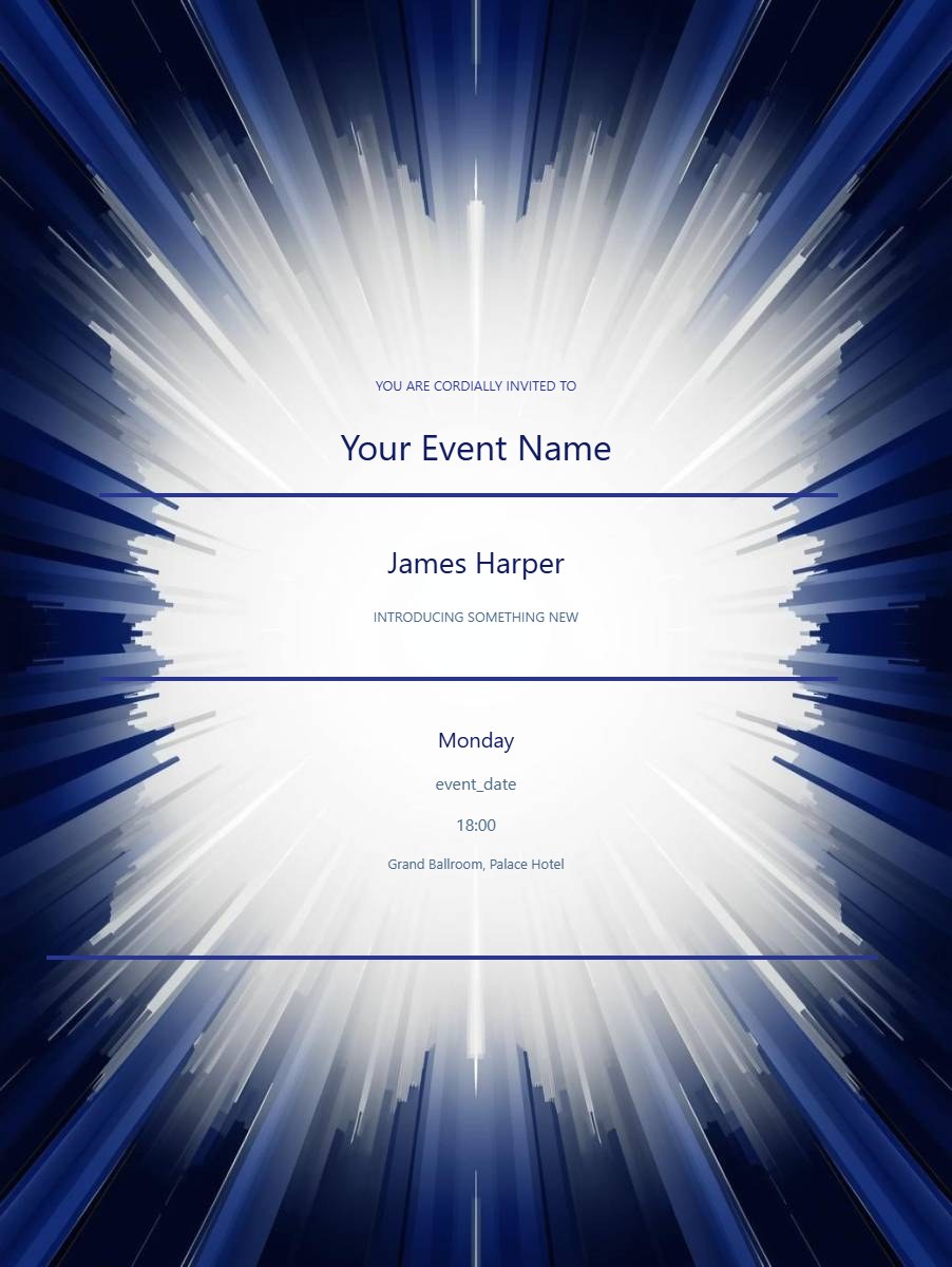 Product Launch digital invitation template, free on Feierpost