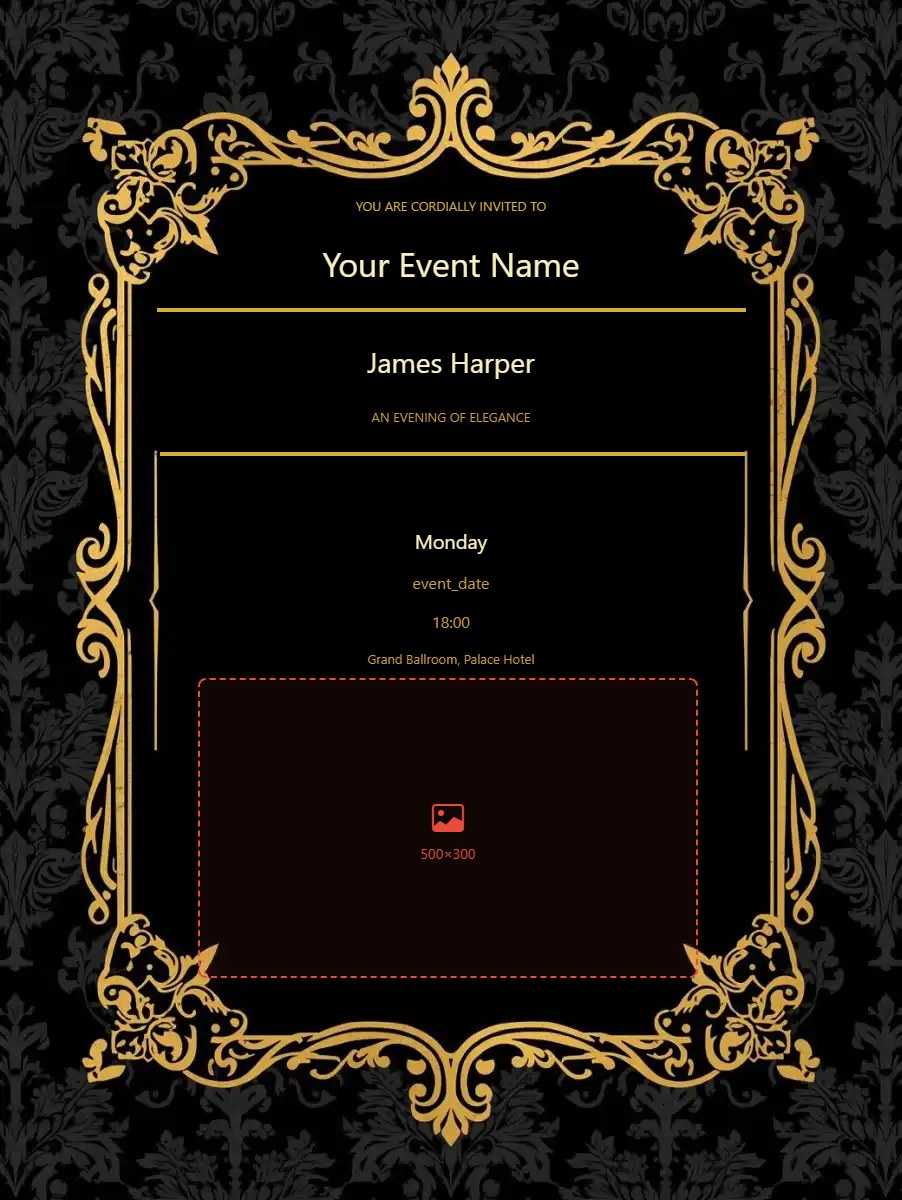 Gala Dinner digital invitation template, free on Feierpost