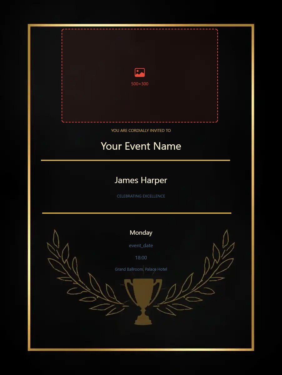 Award Ceremony digital invitation template, free on Feierpost