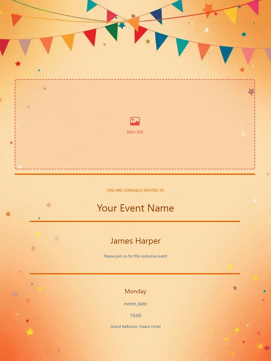 Festival digital invitation template, free on Feierpost