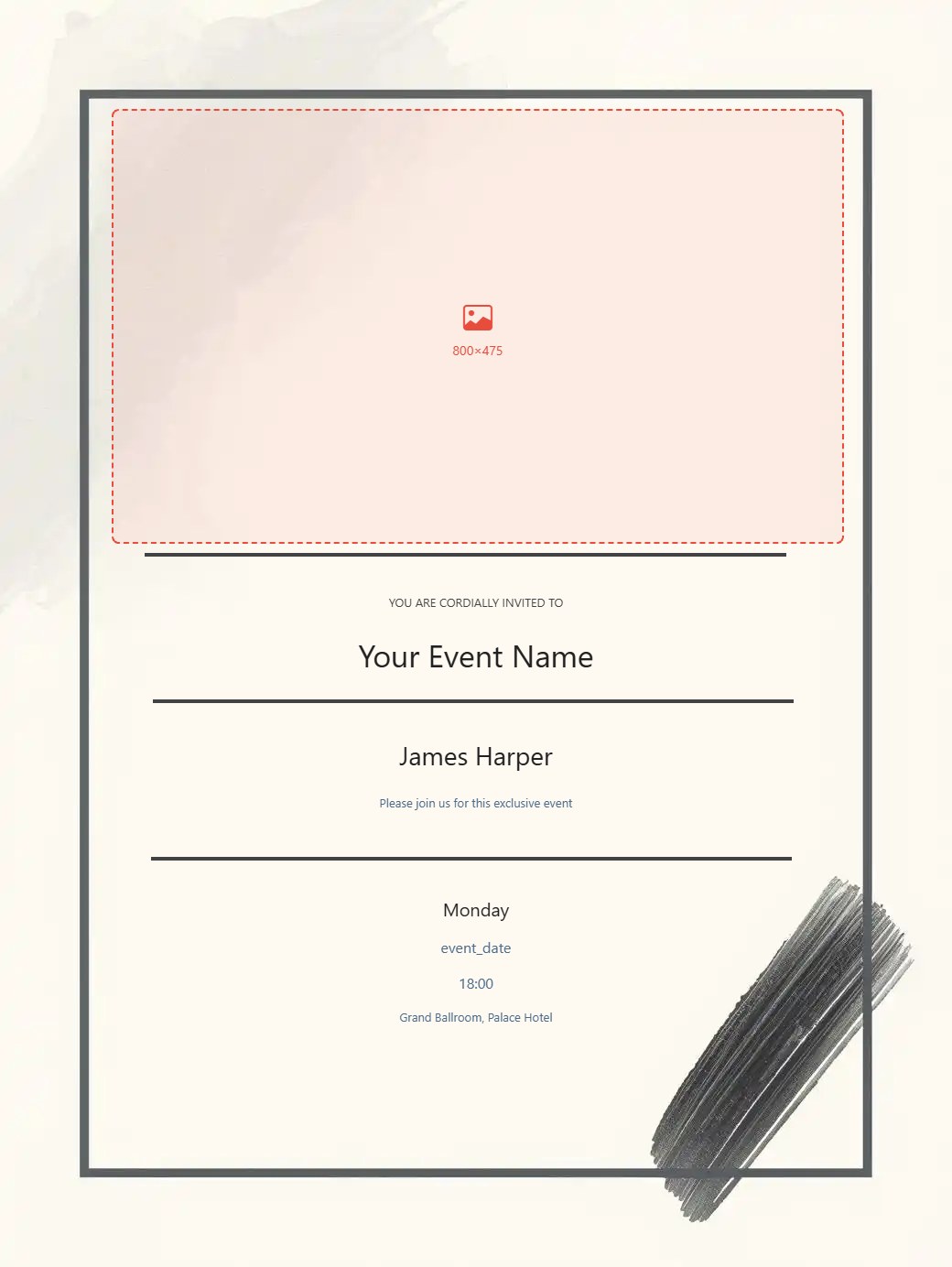 Exhibition digital invitation template, free on Feierpost