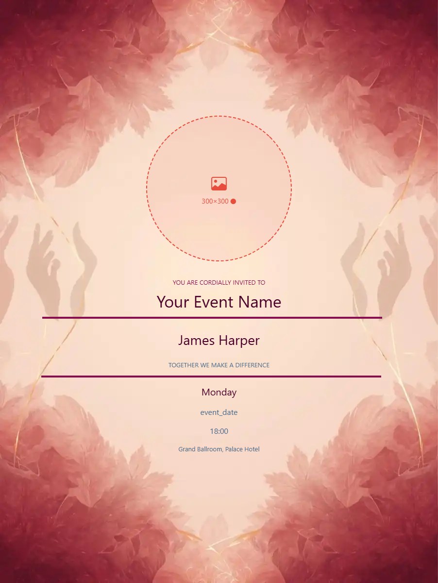 Fundraiser digital invitation template, free on Feierpost