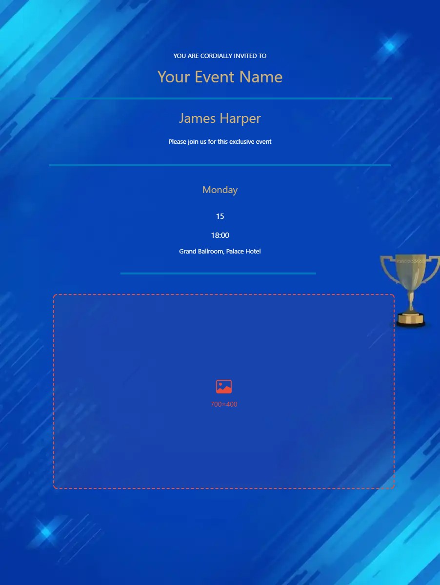 Sports Event digital invitation template, free on Feierpost