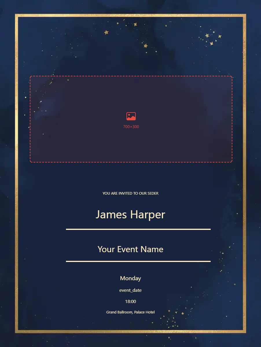 Passover Seder digital invitation template, free on Feierpost