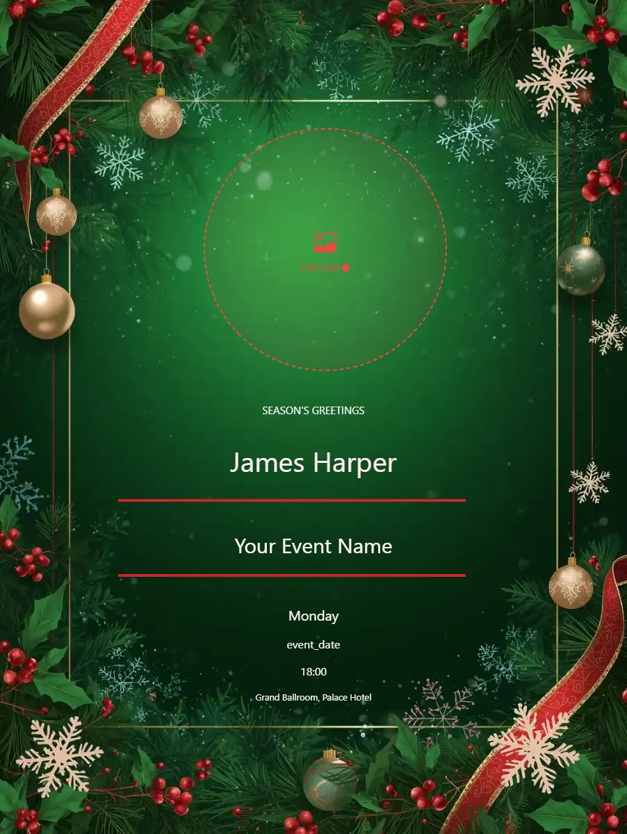 Christmas Party digital invitation template, free on Feierpost