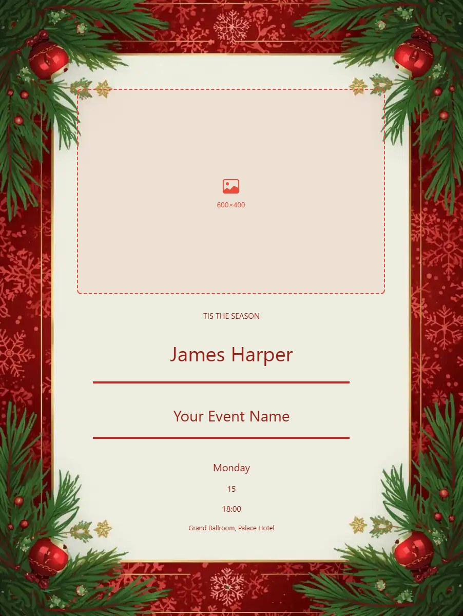 Holiday Party digital invitation template, free on Feierpost