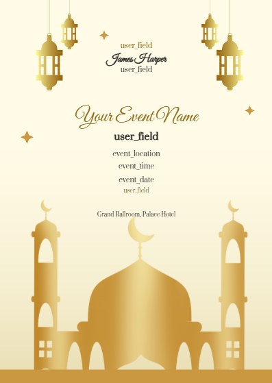 Gold Geometric Milad Un Nabi Invitation digital invitation template, free on Feierpost