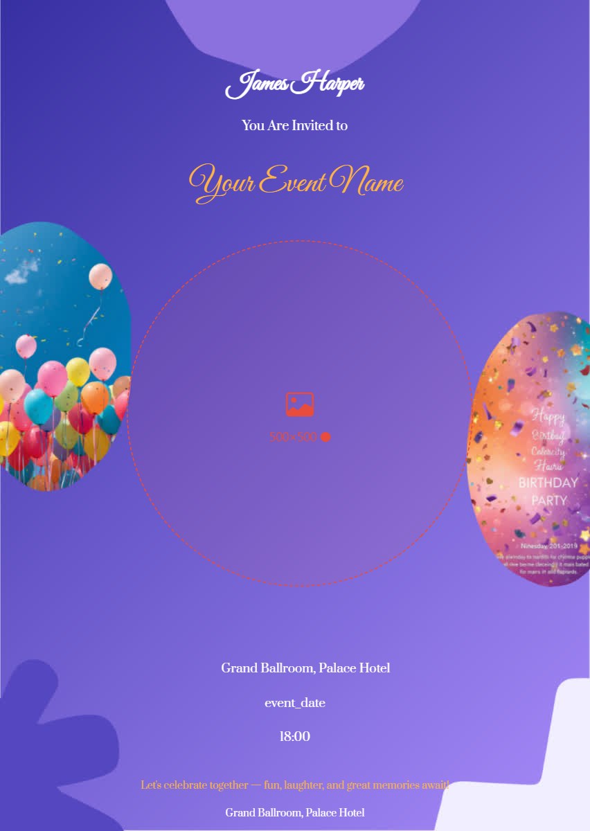 Balloon Fiesta Birthday Invitation digital invitation template, free on Feierpost