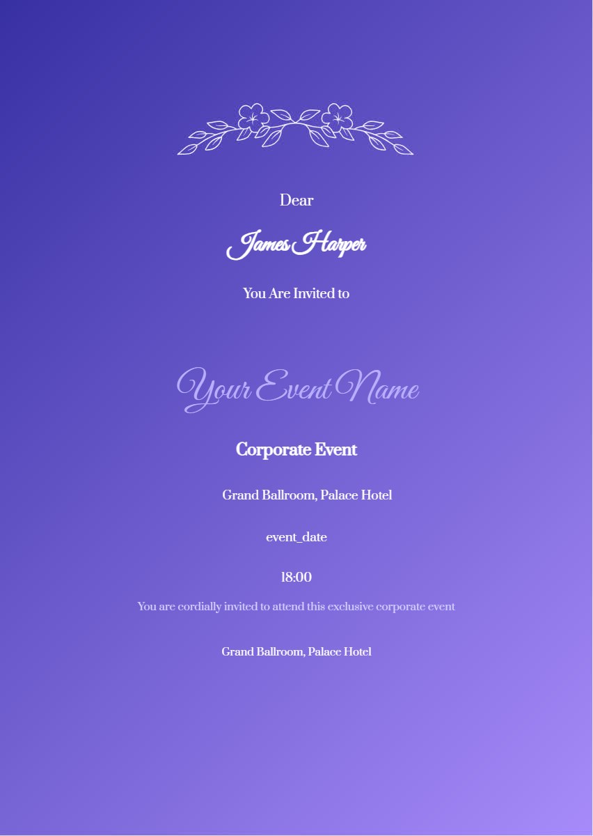 Elegant Corporate Event Invitation digital invitation template, free on Feierpost